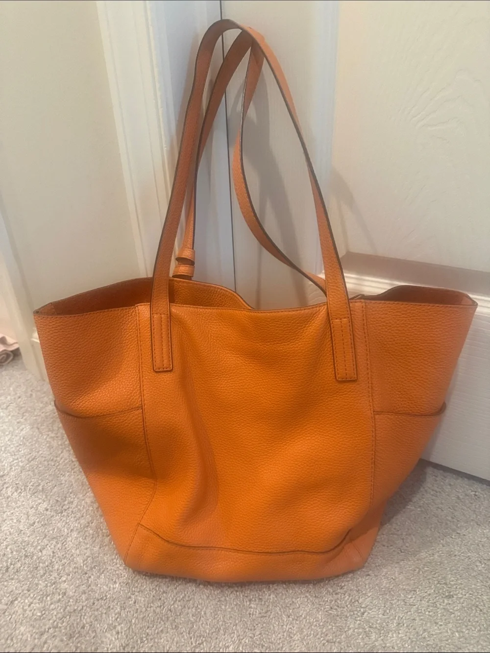 Michael Kors Orange Pebbled Leather Tote with Tassel Charm-never worn!